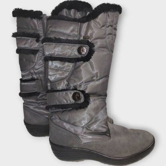 Pajar | Shoes | Pajar Carmin Tall Boots | Waterproof Faux Fur Sz 8.5 Gray Womens - Picture 4 of 12